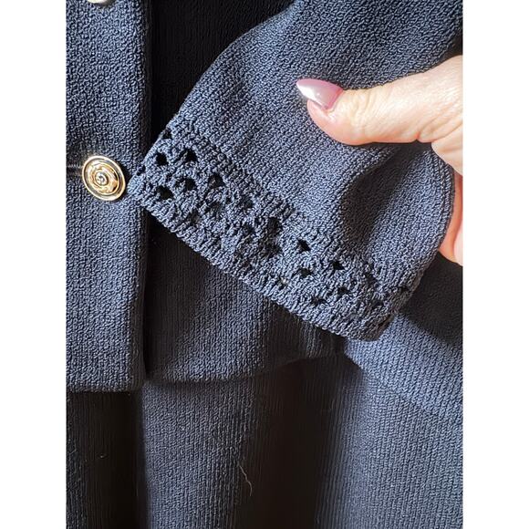 St. John Santana knit classic work business skirt suit gold buttons size 4/6 - Picture 7 of 11